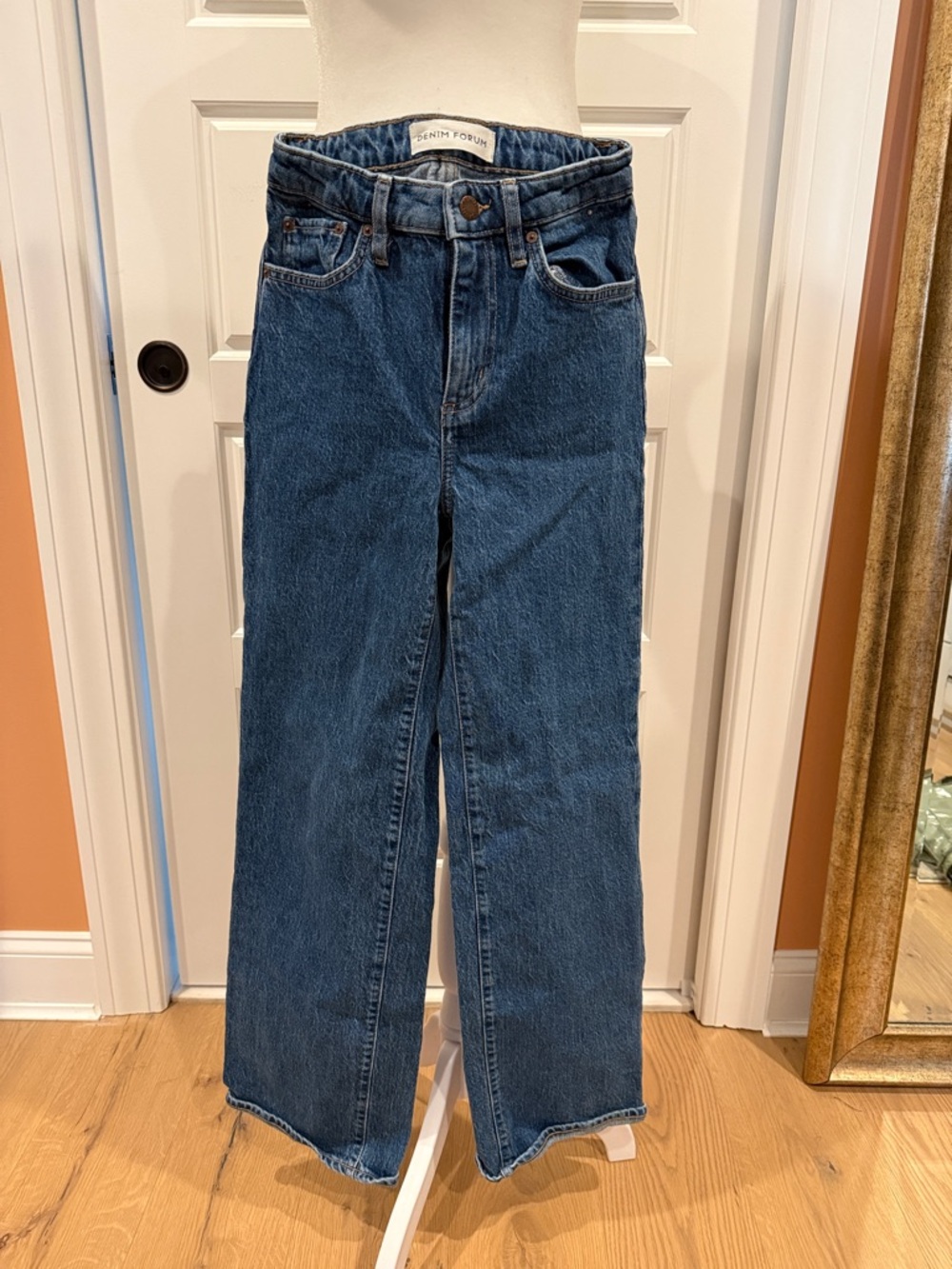 Denim Forum Blue High-Rise Wide Straight Jeans